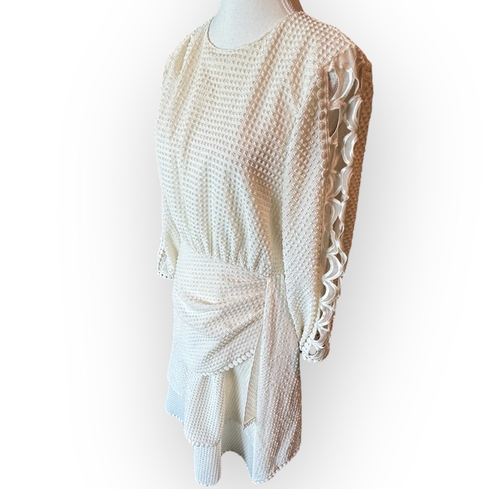 Sachin + Babi Gemma Midi Seersucker Dress Sz 6 Antique White - Picture 11 of 15